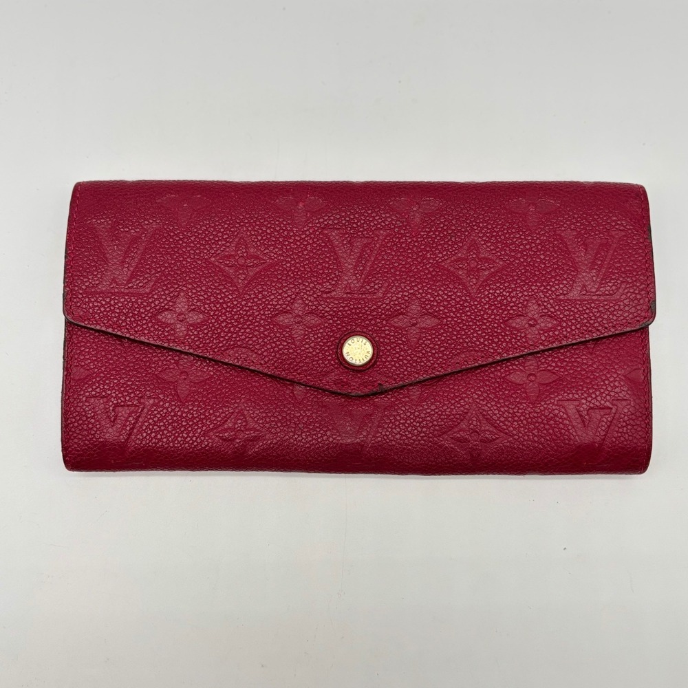 Louis Vuitton Sarah Wallet Monogram Empreinte Leather Cerise Red M64816 CA1173